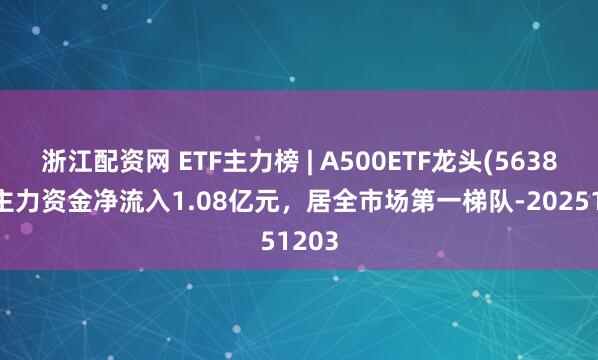 浙江配资网 ETF主力榜 | A500ETF龙头(563800)主力资金净流入1.08亿元，居全市场第一梯队-20251203